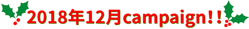 2018年12月campaign!!